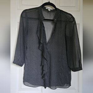 Banana Republic Black and White Polka Dot Shirt XS